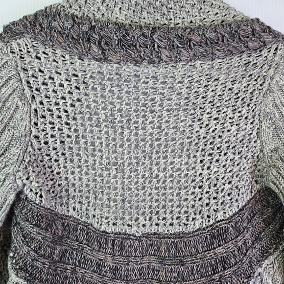 Cabi Women's Shadow Circle Gray Loose Knit Cotton 910 Cardigan Medium Open Front - Picture 12 of 16